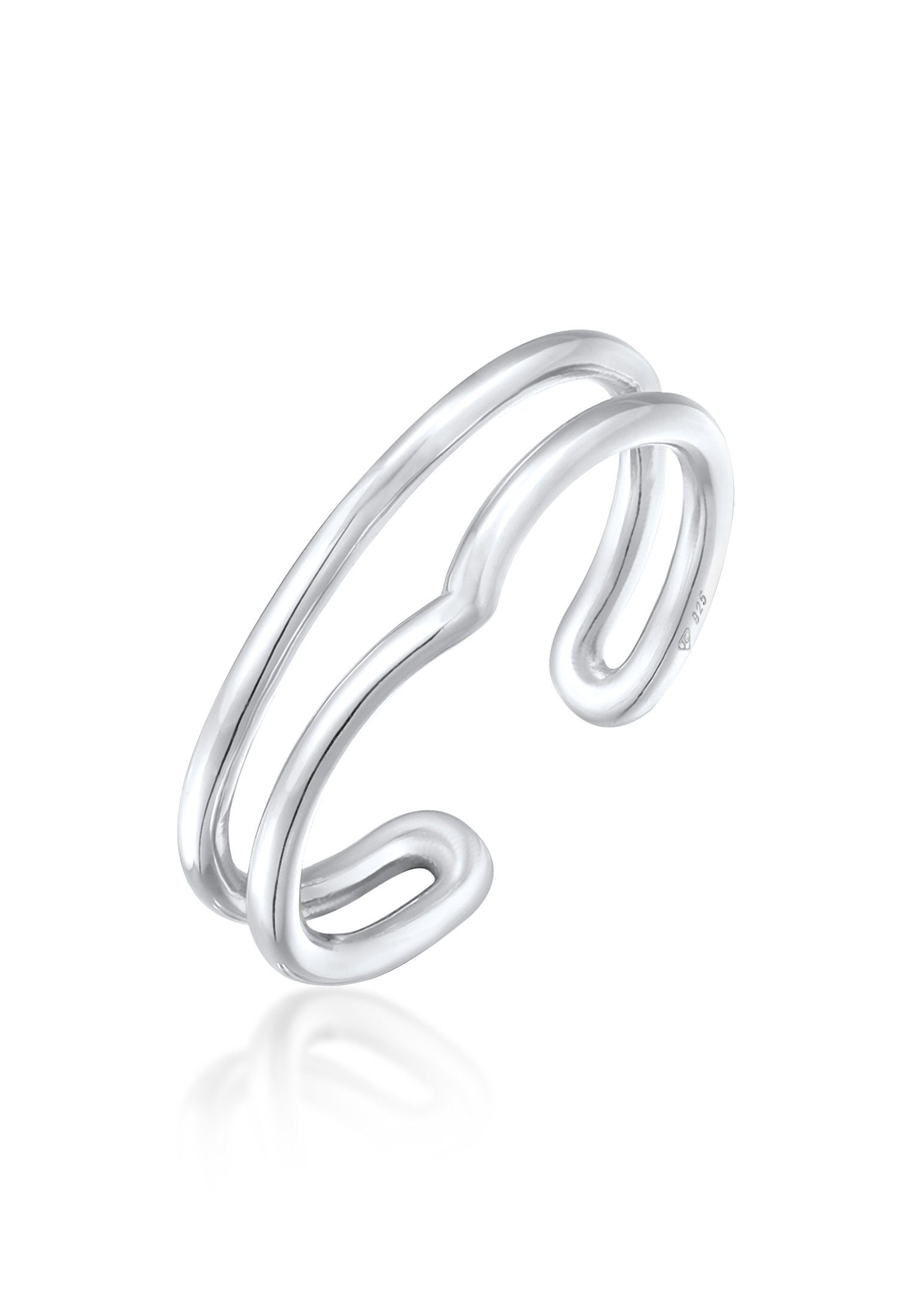 Elli Fingerring Wickelring Offen V-Form 925 Silber, Geo