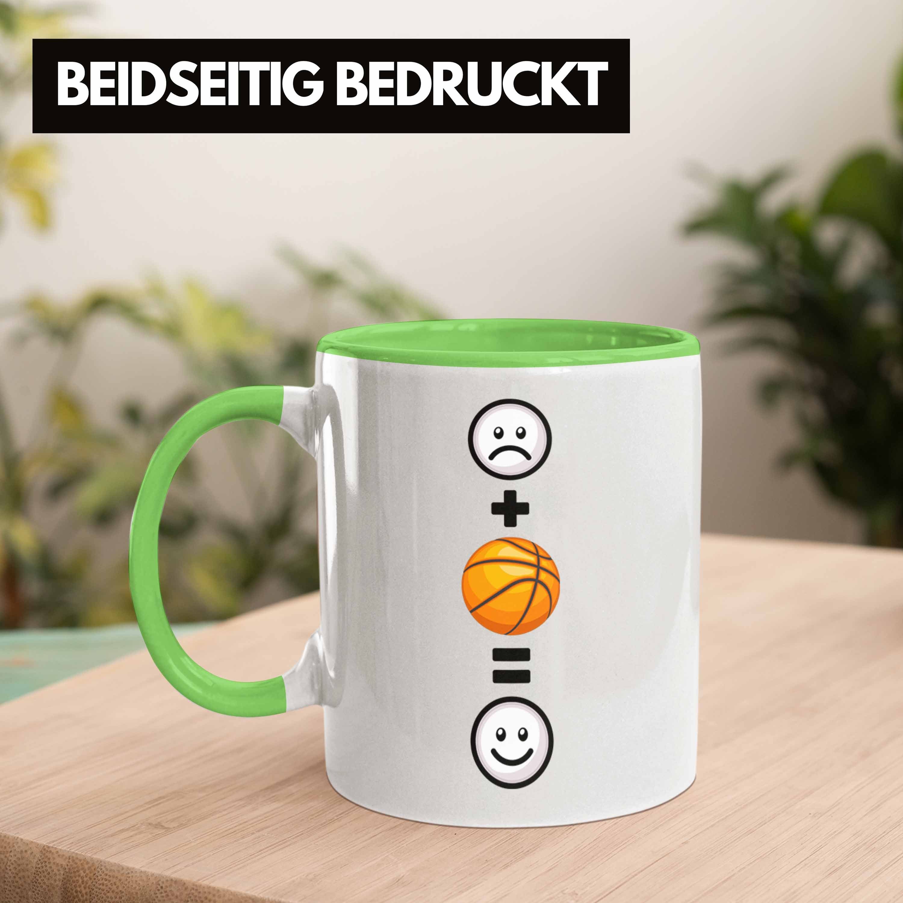 Geburtstag für Geschenk Basketball Trendation Basketball-Spieler Tasse Ge Tasse Grün Lustige