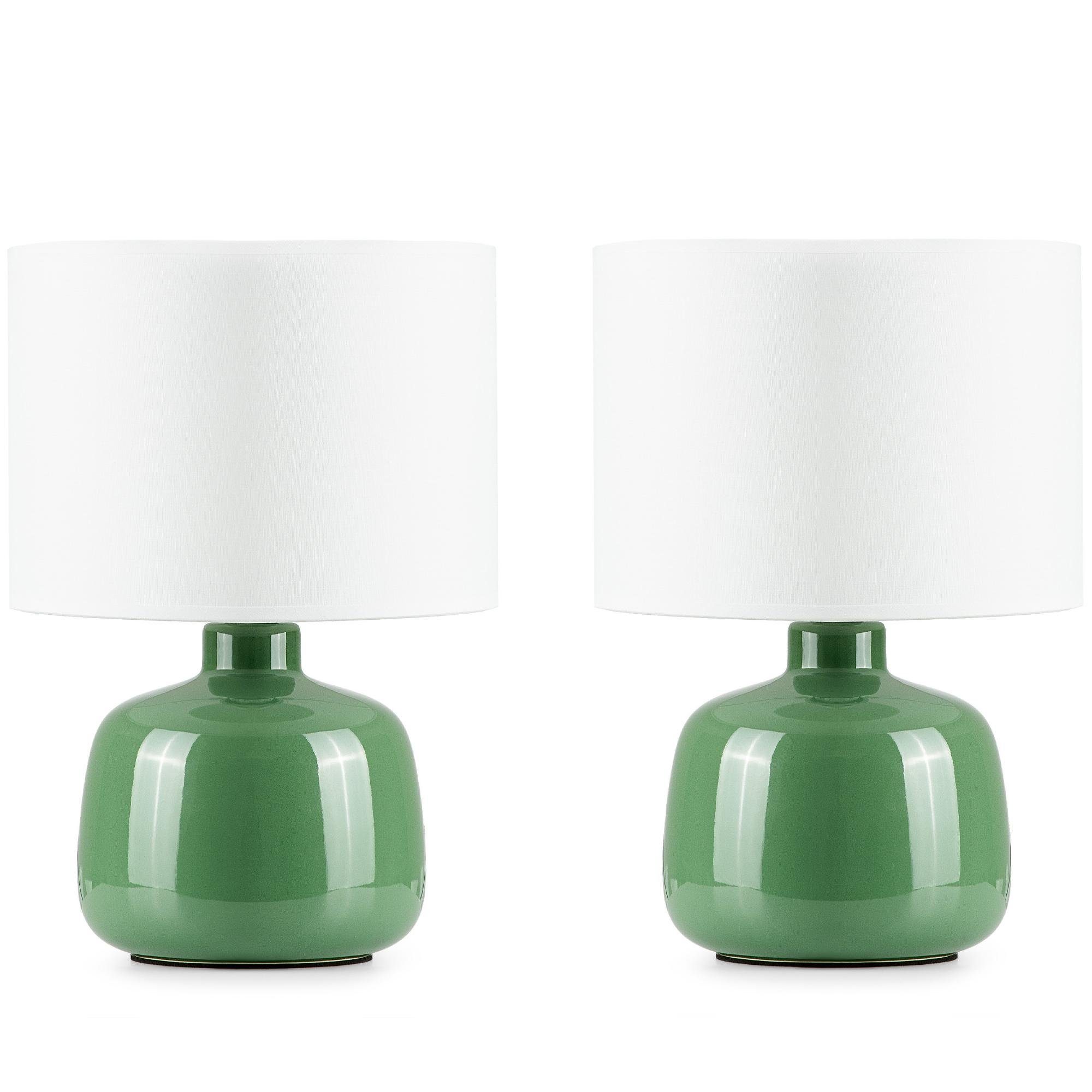 Konsimo Tischleuchte STIVUS Tischleuchten, ohne Leuchtmittel, Keramiksockel, Passt zu jedem Dekor, 2 Stück grün