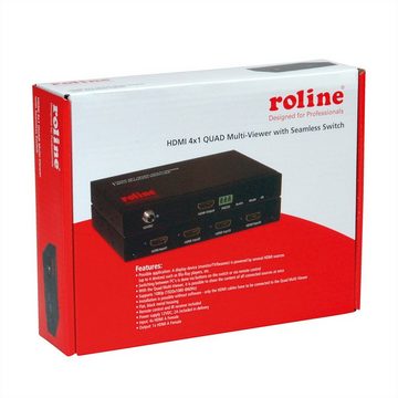 ROLINE HDMI 4x1 QUAD Multi-Viewer Switch, nahtlose Umschaltung Audio- & Video-Adapter