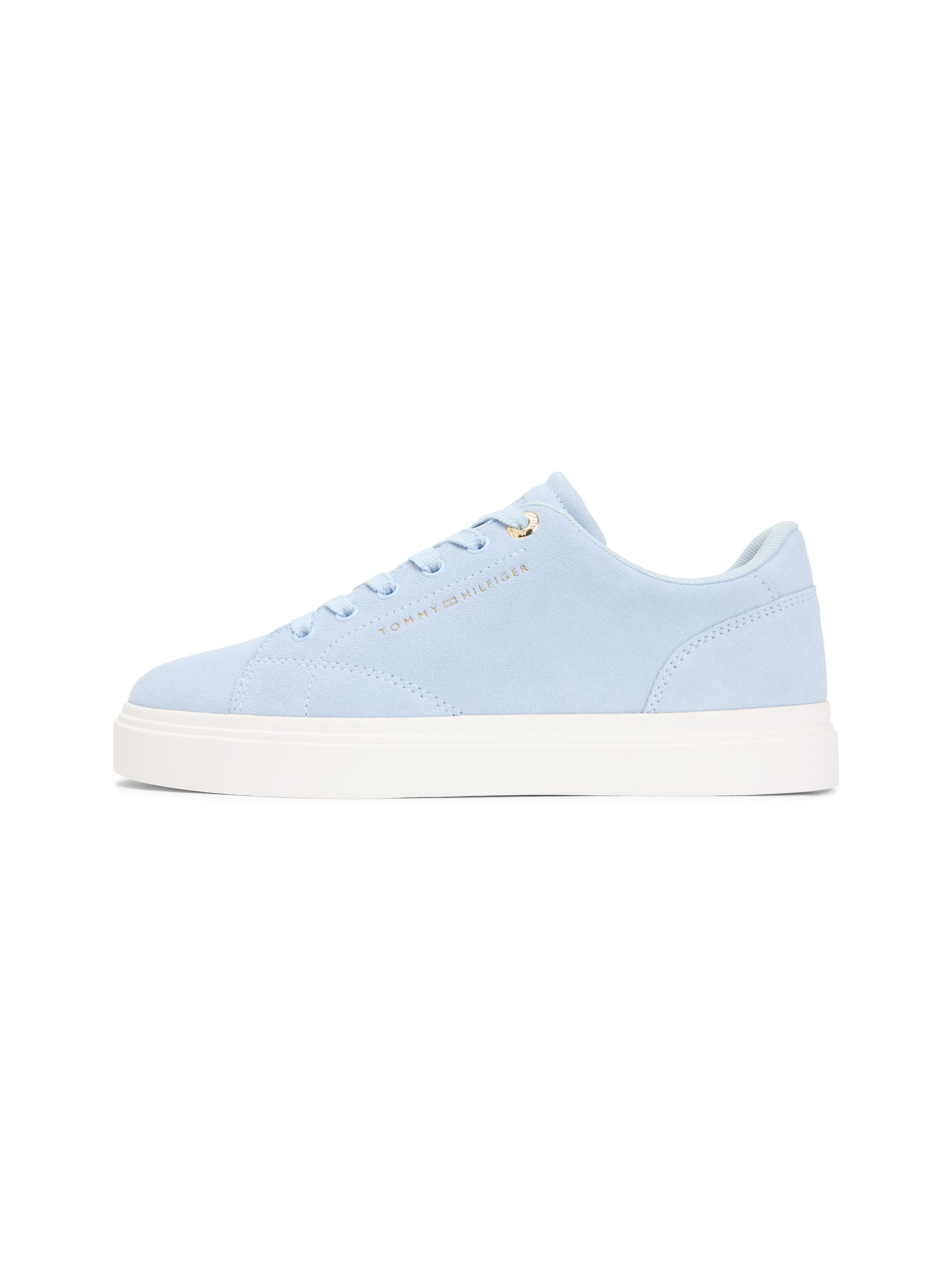 Tommy Hilfiger TH FEMININE CUPSOLE SUEDE Plateausneaker Freizeitschuh, Halbschuh, Schnürer mit Logoschriftzügen – Bild 5 von 5