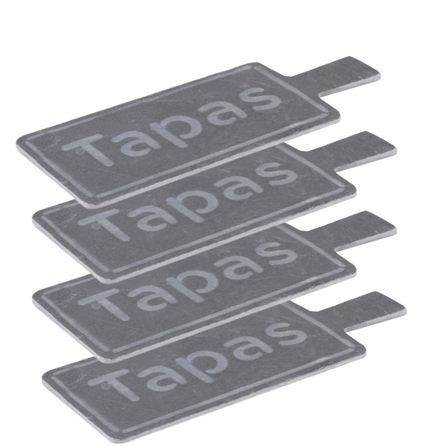 Marrakesch Orient & Mediterran Interior Servierplatte 4er Set Schieferplatte Tapas Snack Platte Brett zum Servieren Eckig, (4-tlg), Naturmaterial