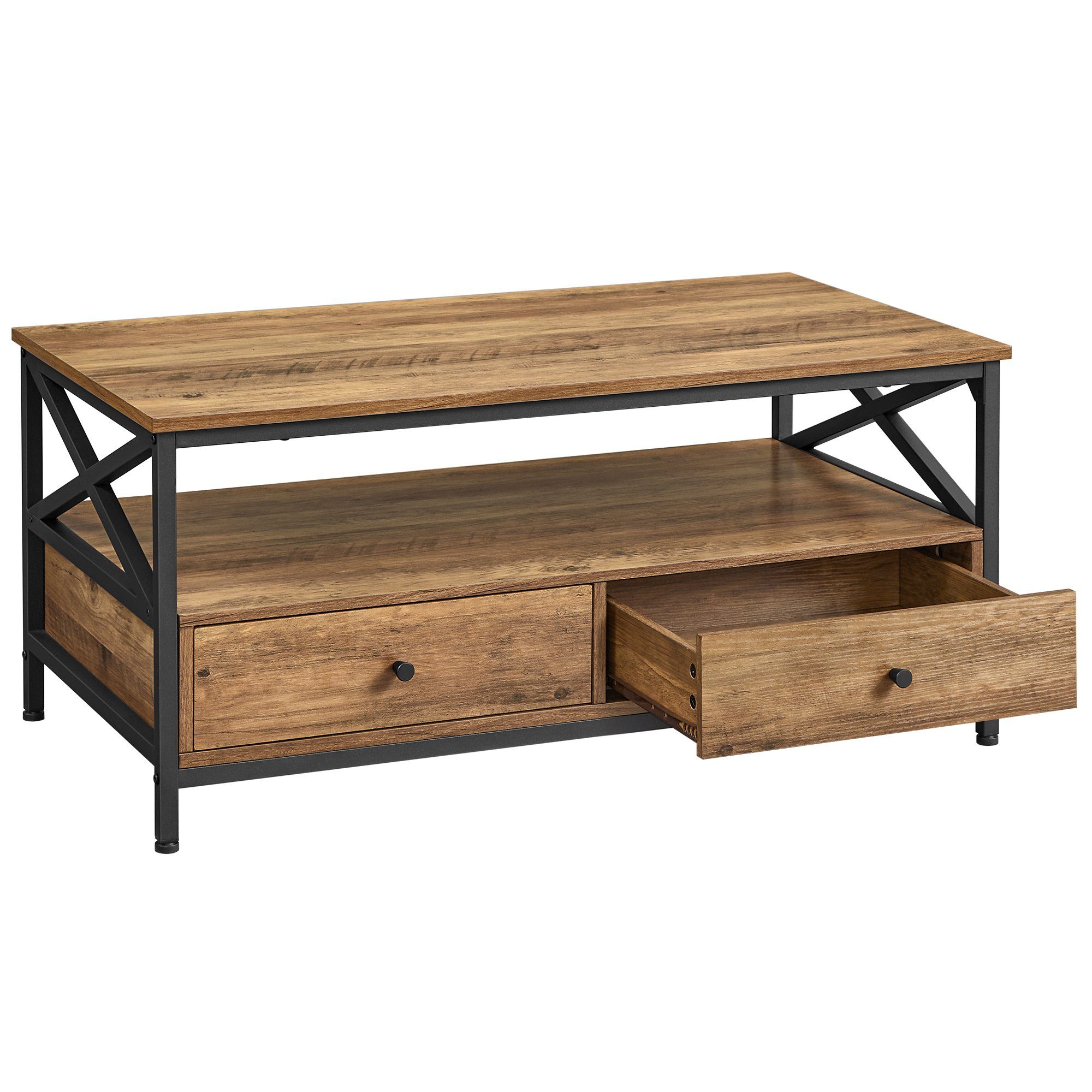 VASAGLE Couchtisch, Sofatisch, Wohnzimmertisch, 100 x 55 x 45 cm(LxBxH)