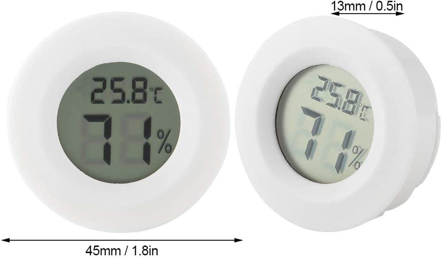 Thermo-Hygrometer 3er-Set, Mini Thermometer Olotos Luftfeuchtigkeit Kontrolle für Innenraum Kühlschrank LCD Weiß Messgerät Temperatur Digitales Hygrometer