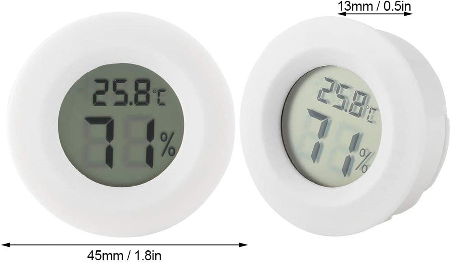 Digitales Hygrometer Innenraum Kontrolle Weiß Olotos Thermo-Hygrometer Messgerät Kühlschrank Thermometer Mini 3er-Set, für LCD Temperatur Luftfeuchtigkeit