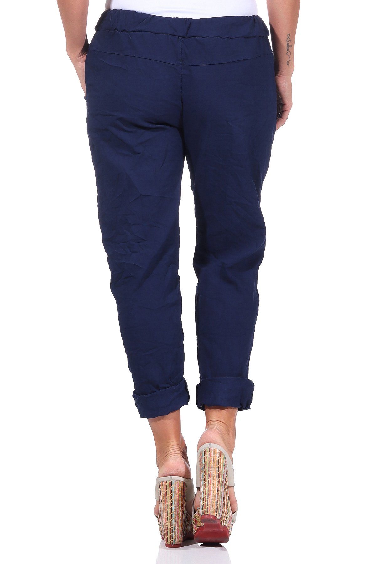 Mississhop Chinohose Damen Hose Freizeithose zerrissen Risse Sterne M.350
