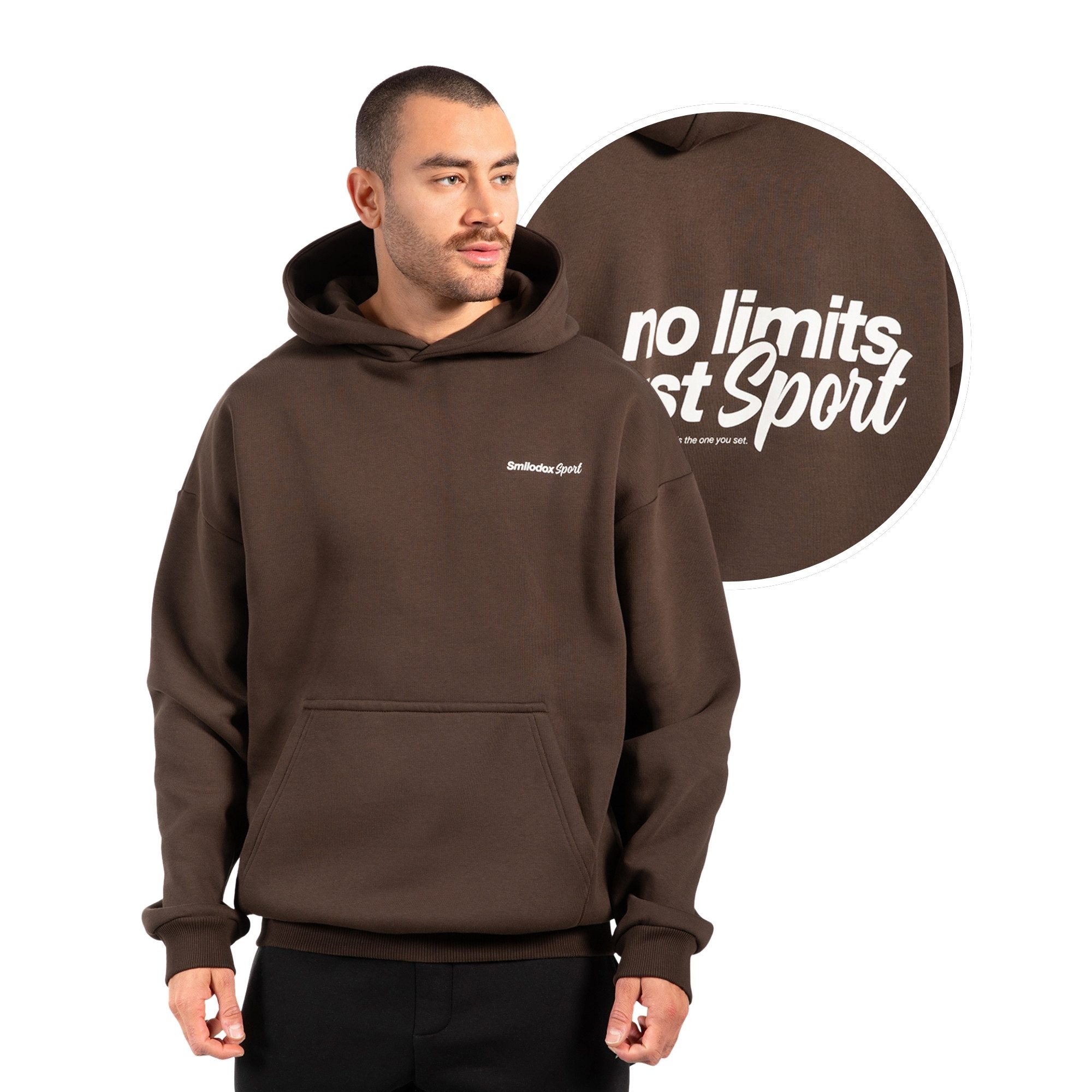 Smilodox Hoodie Fortes, Oversize Kapuzenpullover mit großem Back Print, Swe günstig online kaufen