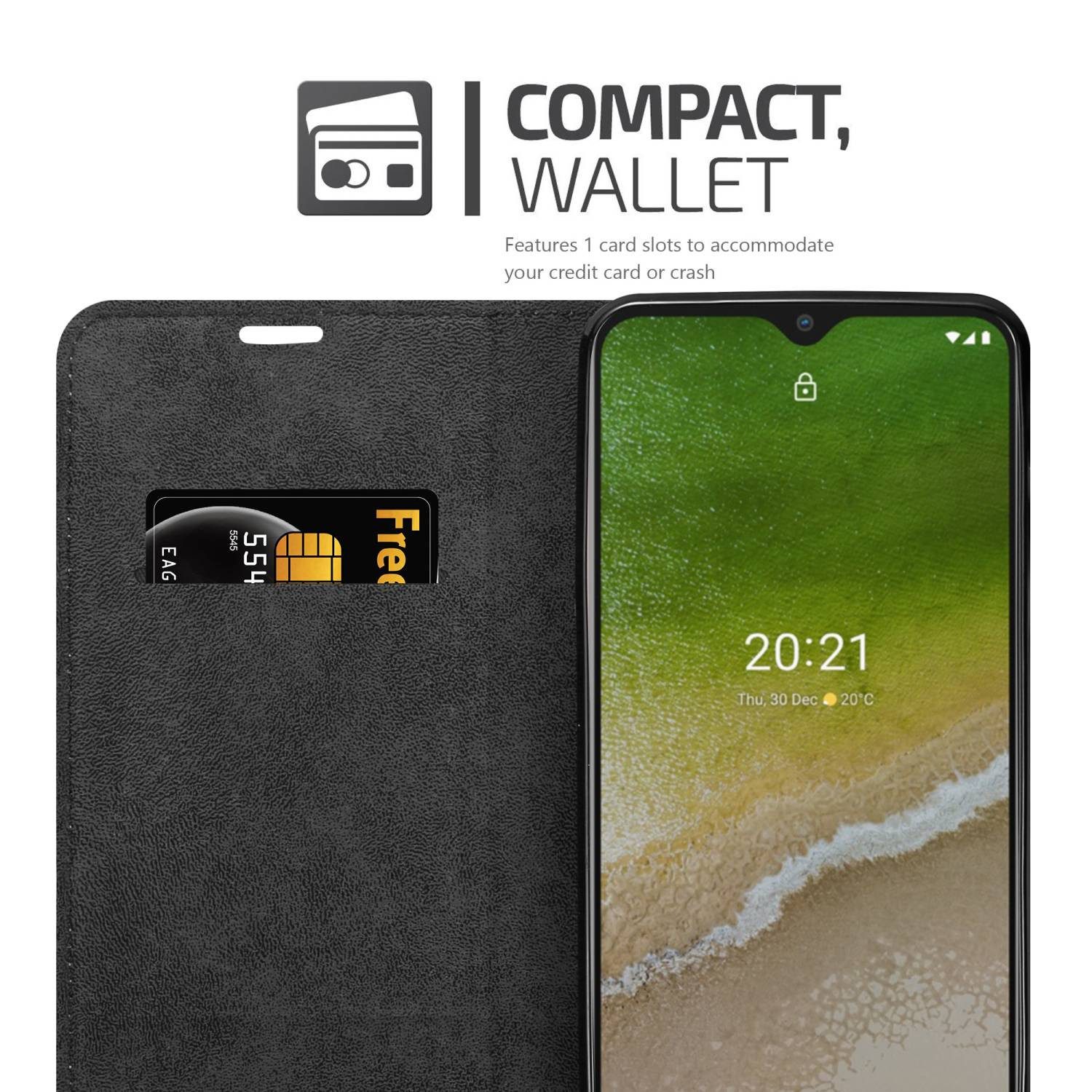 Cadorabo Handyhülle für Nokia G50 5G Hülle Nokia G50 5G, Hülle Schutzhülle mit Standfunktion, Magnetverschluss und Kartenfach