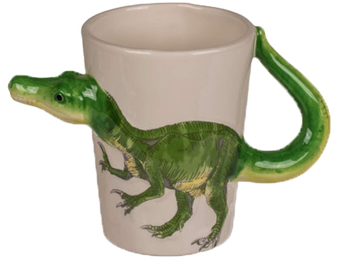 Bada Kinderbecher, Becher Keramik, 250 Optik 3D Optik Dino 3D Tasse Bing Dinosaurier Kindertasse ml ca.