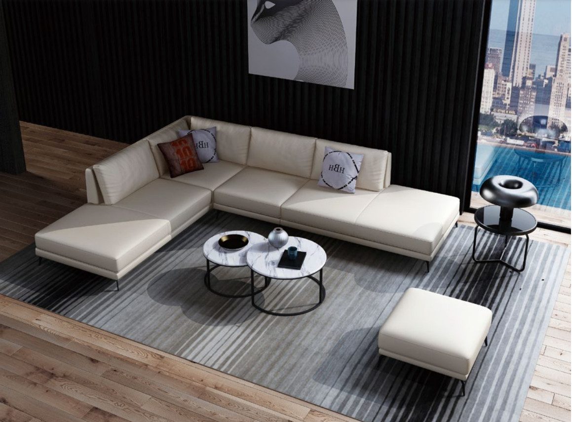 Xlmoebel Ecksofa Moderne L-förmige Eckgarnitur mit großzügiger Polsterung, Hergestellt in Europa