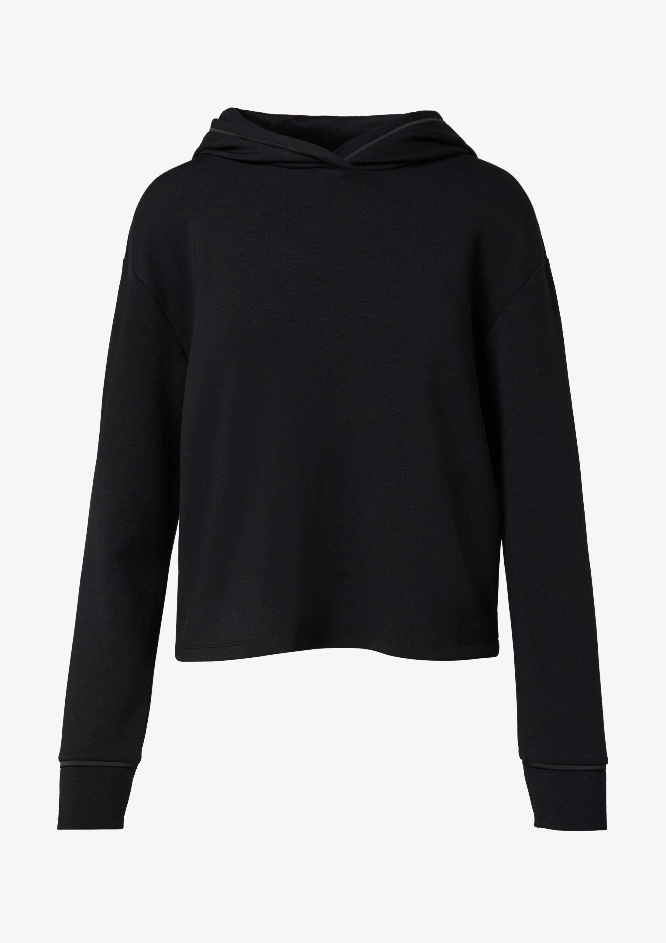 comma Sweatshirt Sweatshirt Kapuzen-Sweatshirt mit Satin-Details