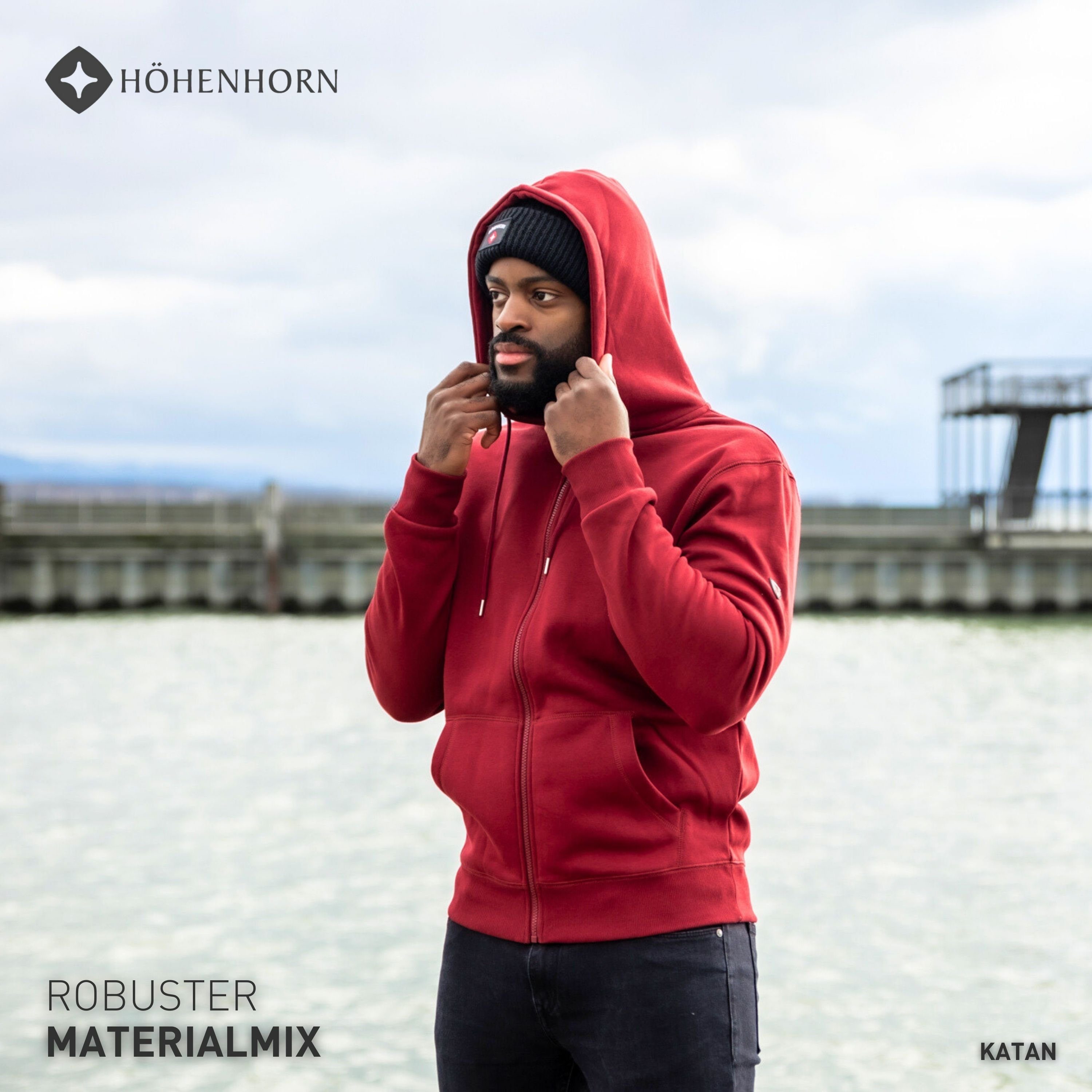 Höhenhorn Hoodie Katan Herren Hoody für Männer Pullover Sweatshirt Kapuzenpullover Hochwertige Baumwolle, weiche Innenseite, angenehm warm