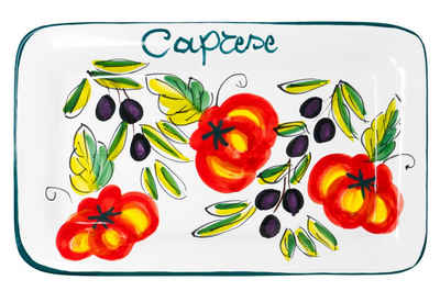 Lashuma Servierplatte »Tomate Olive«, Keramik, Fleischteller italienisch, Salatplatte rechteckig
