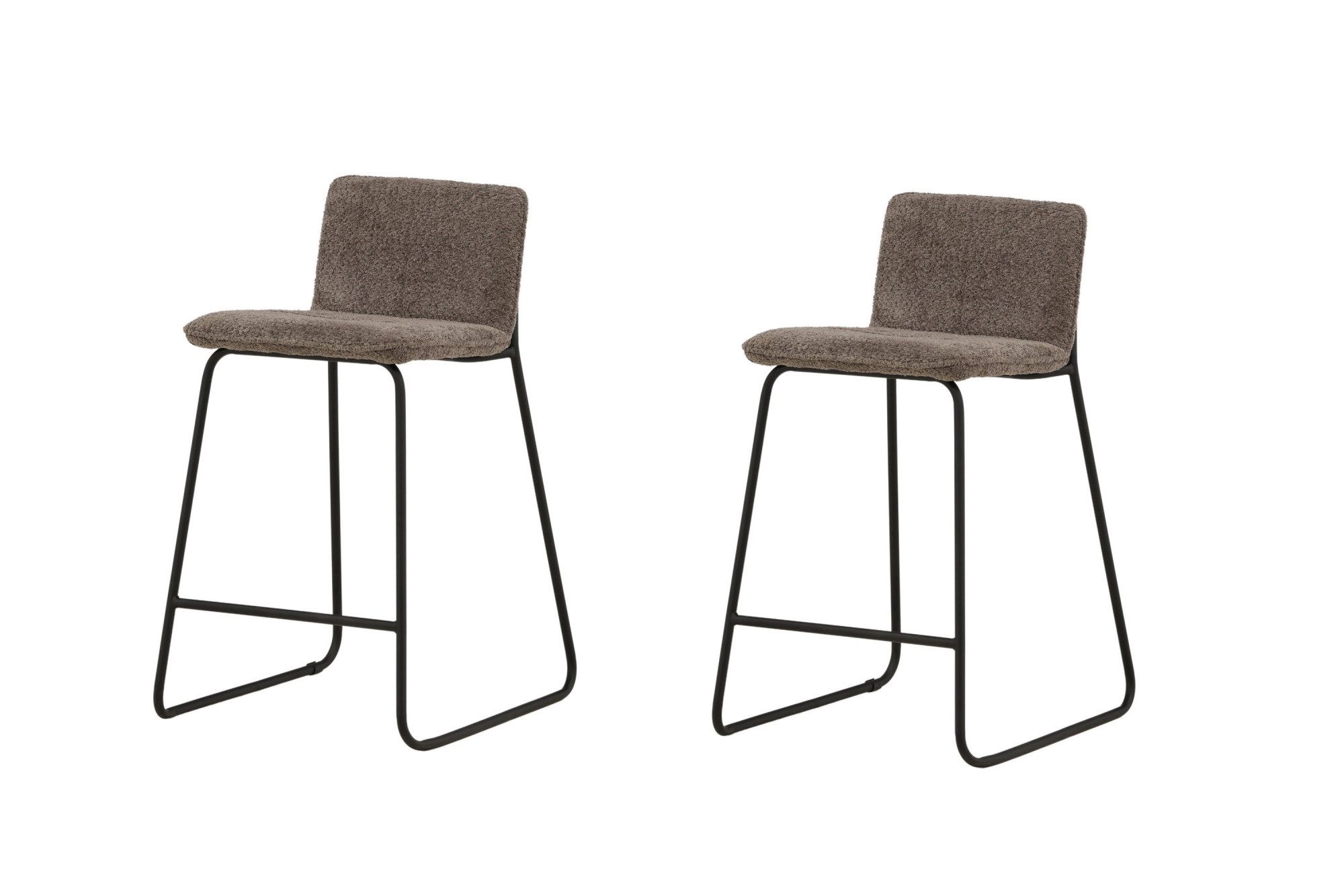 Venture Home Barhocker Bisbee, 2er-Set Barhocker mit Fußstütze, belastbar bis 120 kg (Set, 2 St., 2 Barhocker), Tresenstuhl, weicher Bezug, Stahlbeine, Fußstütze, modern