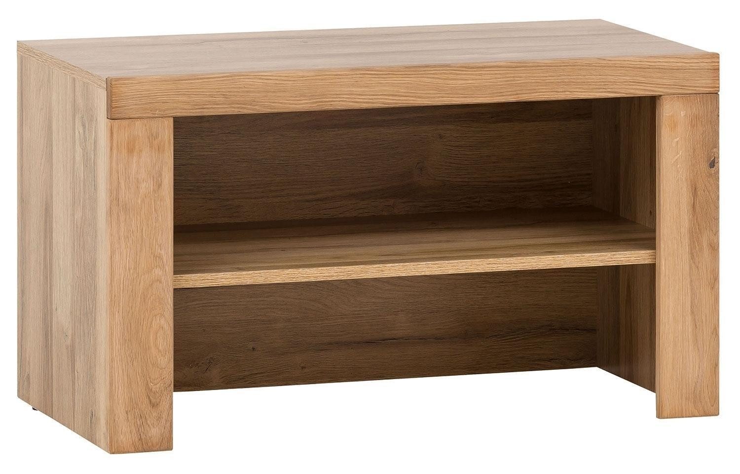 Schuhbank Garderobenbank JOOST, B 90 cm x H 46 cm, Eiche teilmassiv geölt, 2 offene Fächer