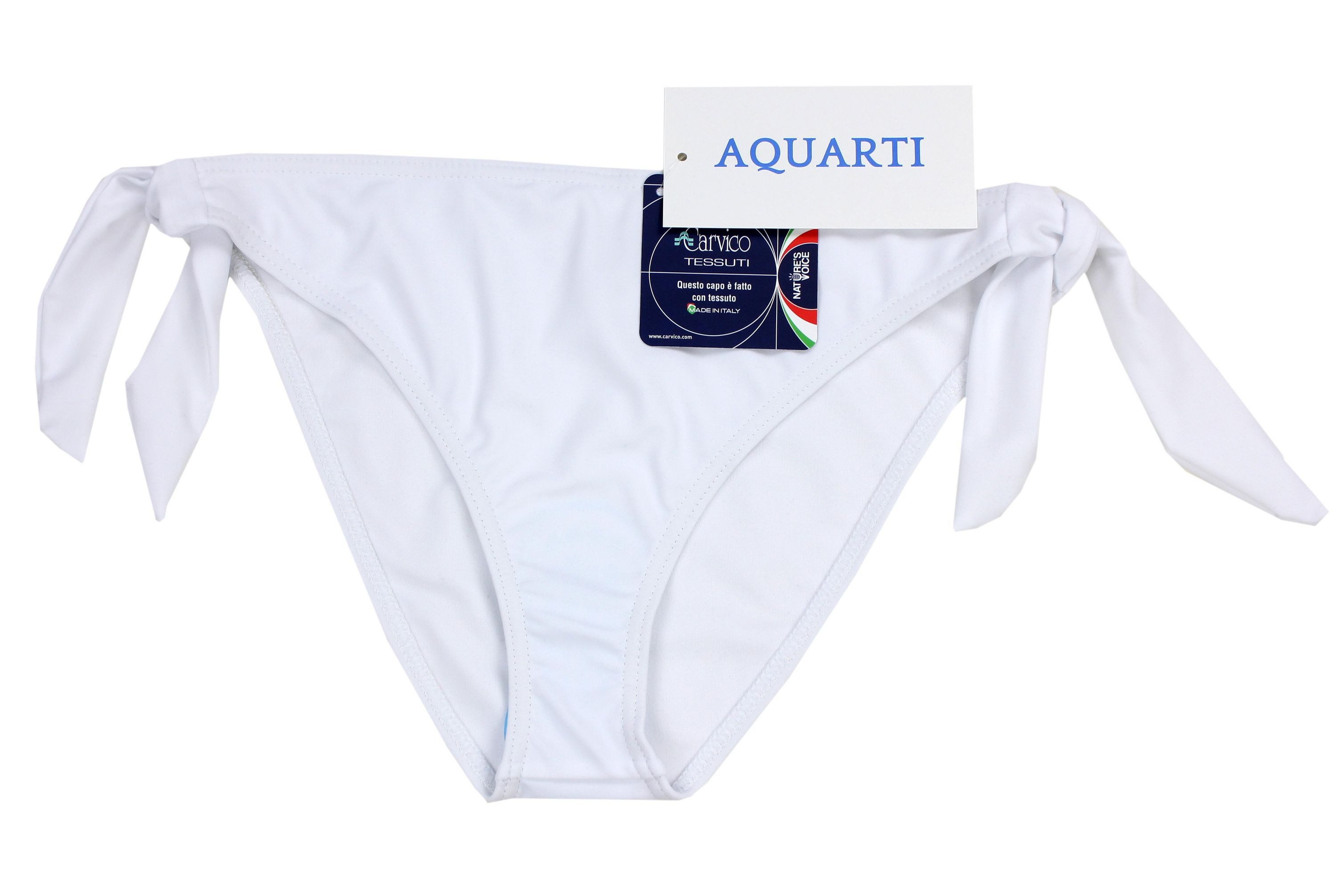 Aquarti Bikini-Hose Damen Bikinihose seitlich zum Binden Hüftslip in schönen Unifarben – Bild 4 von 5