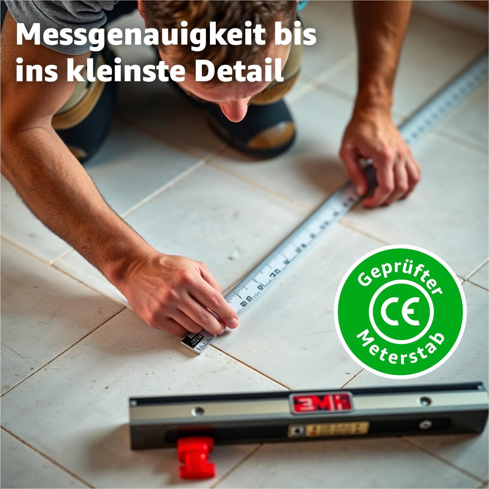 repairr Zollstock 5er Set Zollstöcke 2m - leicht ablesbar – Farbe Weiß