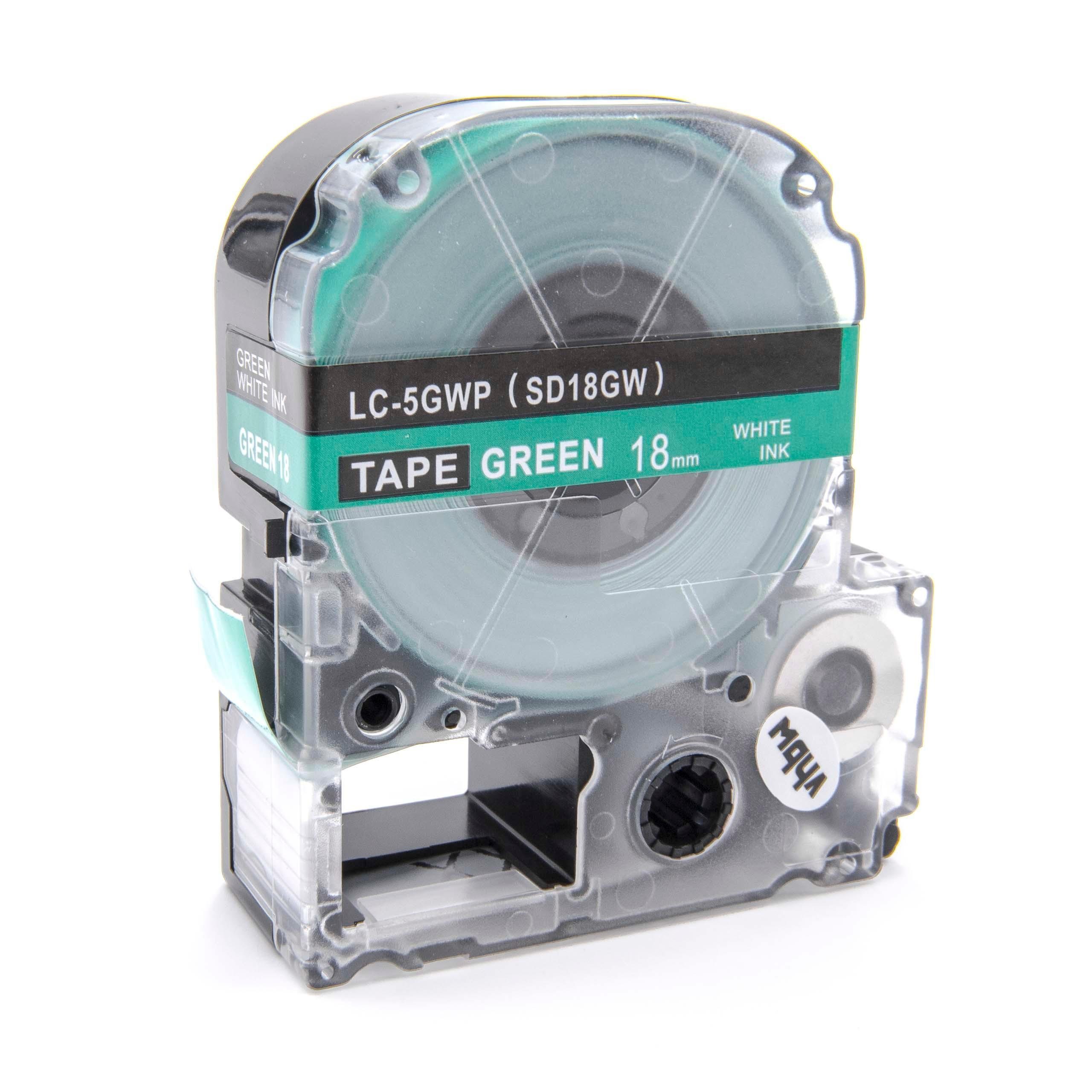 LC-5GWP Beschriftungsband für Drucker Kopierer Etikettendrucker Epson & Ersatz vhbw für