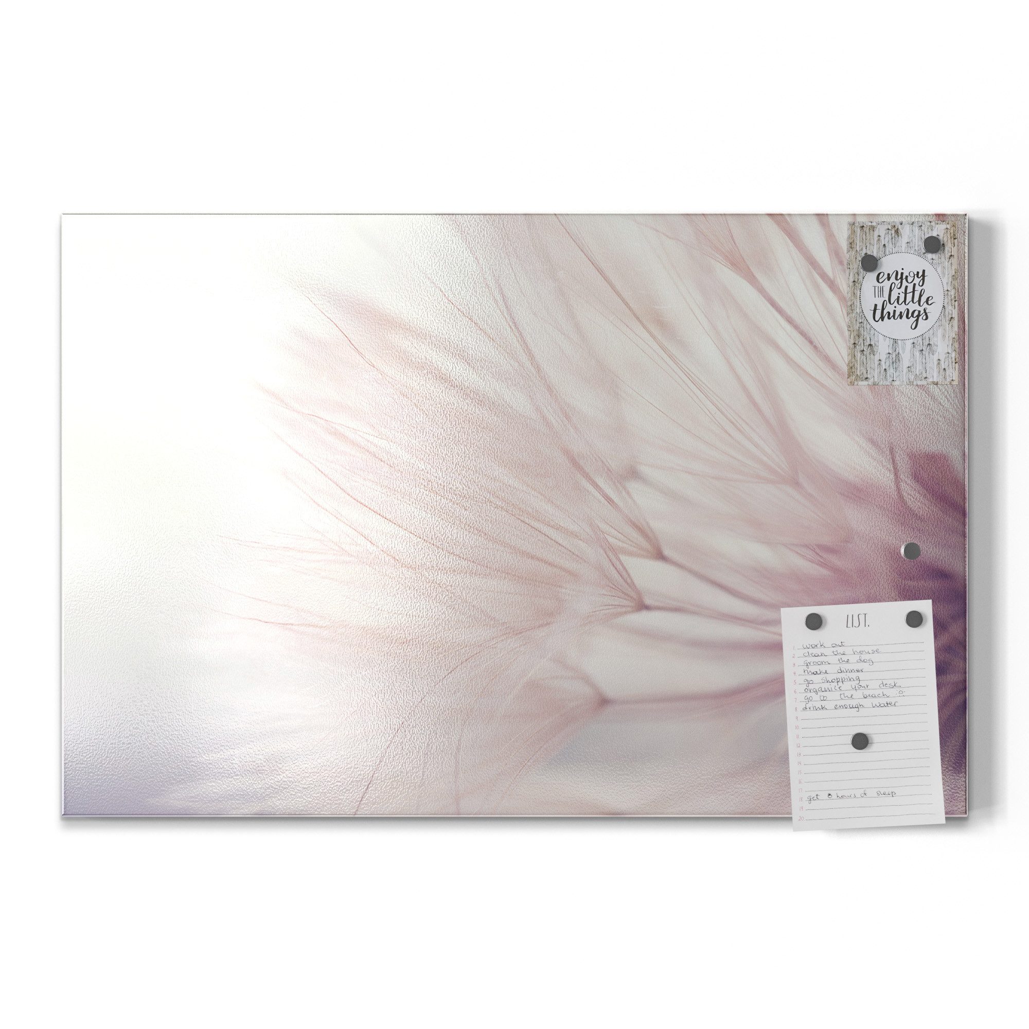 DEQORI Magnettafel 'Zarte Pusteblume', Metall Whiteboard für alle Magnete, Magnetboard magnetisch