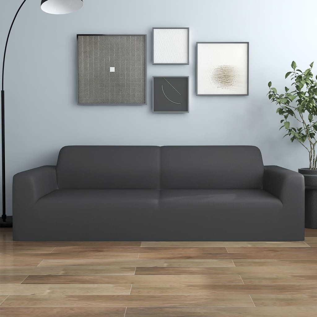 vidaXL Sofahusse, Stretch Sofahusse 3-Sitzer Anthrazit günstig online kaufen