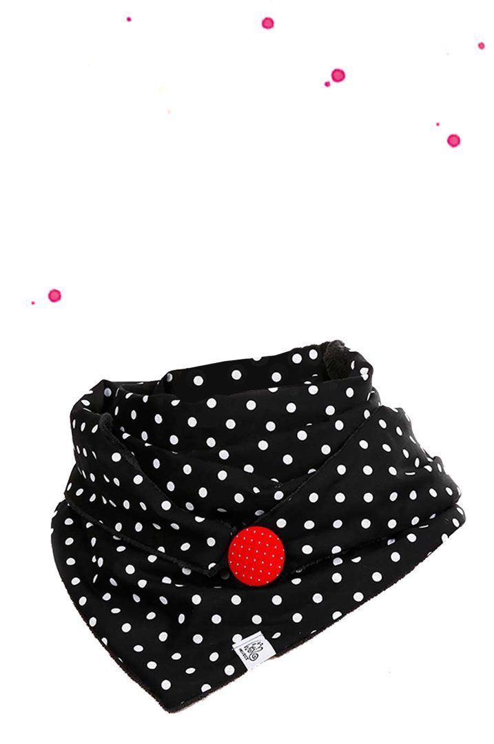 Wishproject® Modetuch Damen Tuch, Schwarz mit Weißen großen Punkten, Loopsc günstig online kaufen