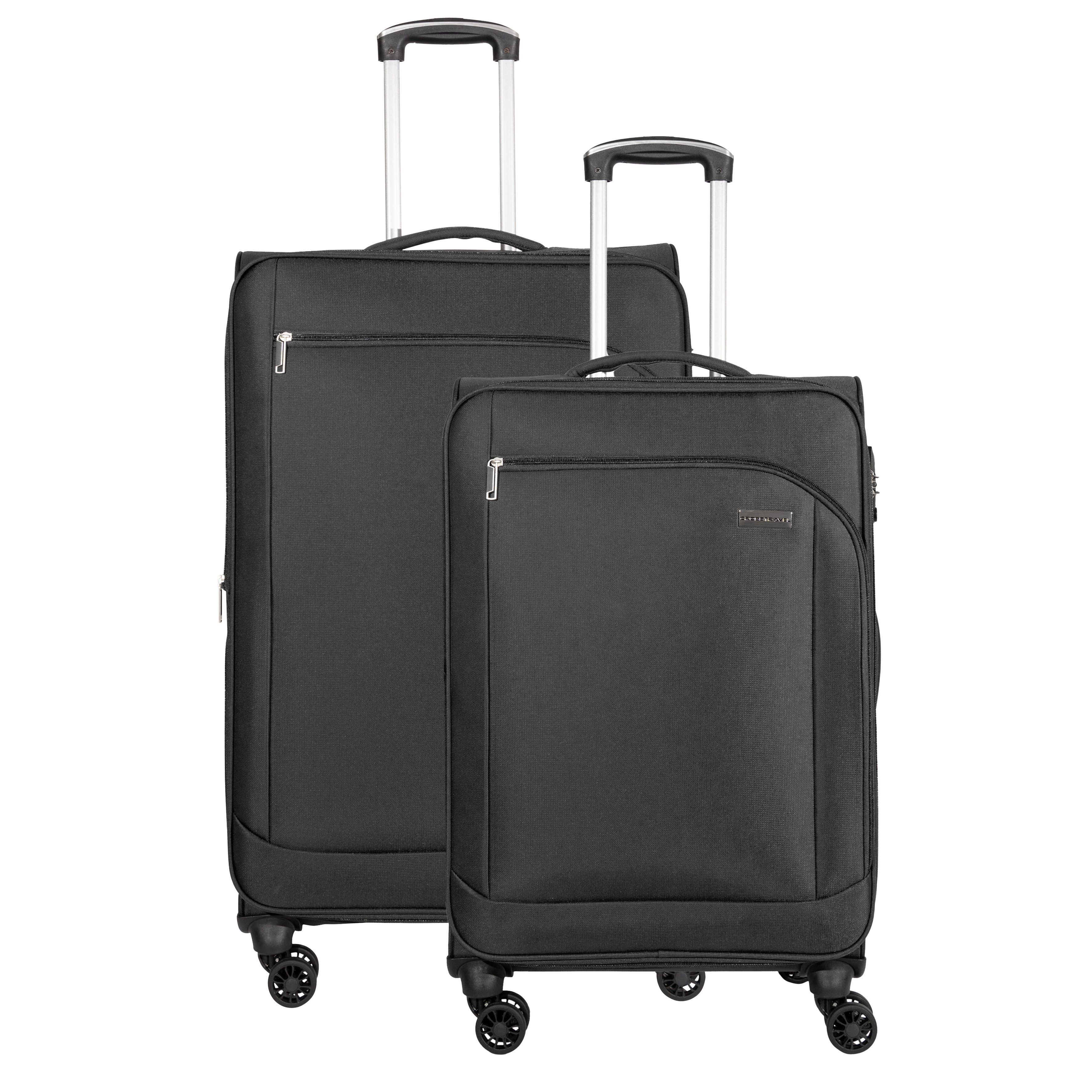 Crosstravel Kofferset Monterey, 4 Rollen, (Размер M+L, 2 tlg., Weichgepäck Trolley Set), Volumenerweiterung bei Размер M+L