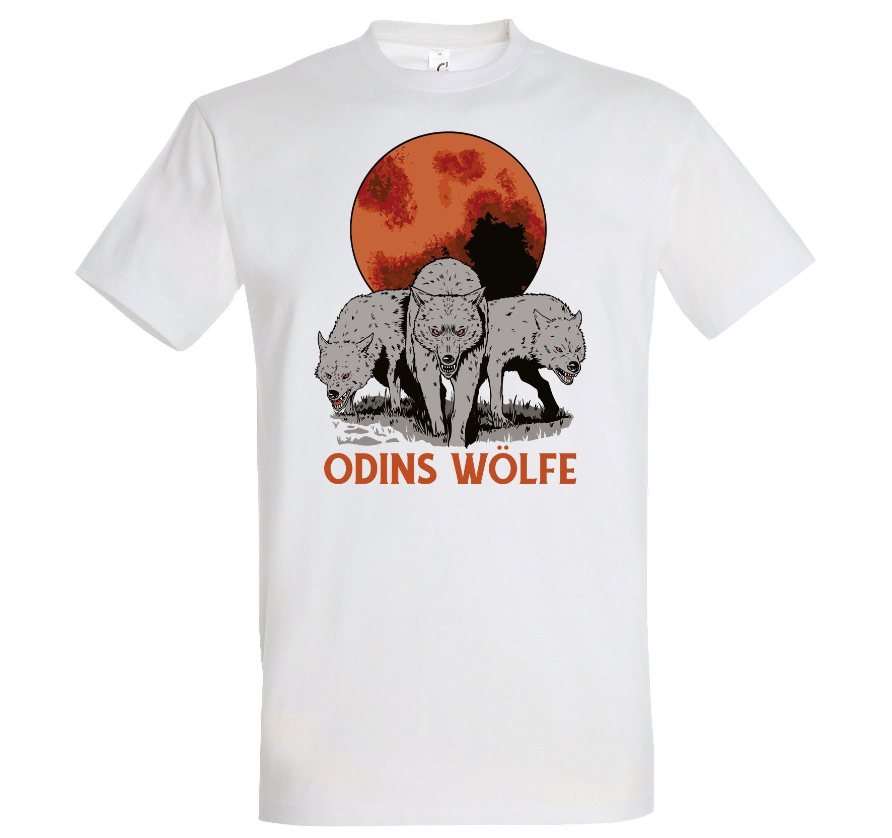 Youth Designz T-Shirt Odins Wölfe Herren Shirt mit trendigem Frontprint Weiß