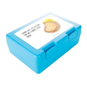 Mr. & Mrs. Panda Butterdose Igel Beten - Weiß - Geschenk, Snackbox, Brotbox, Butterbrotdose, Tier, Premium Kunststoff, (1-tlg), Luftlöcher