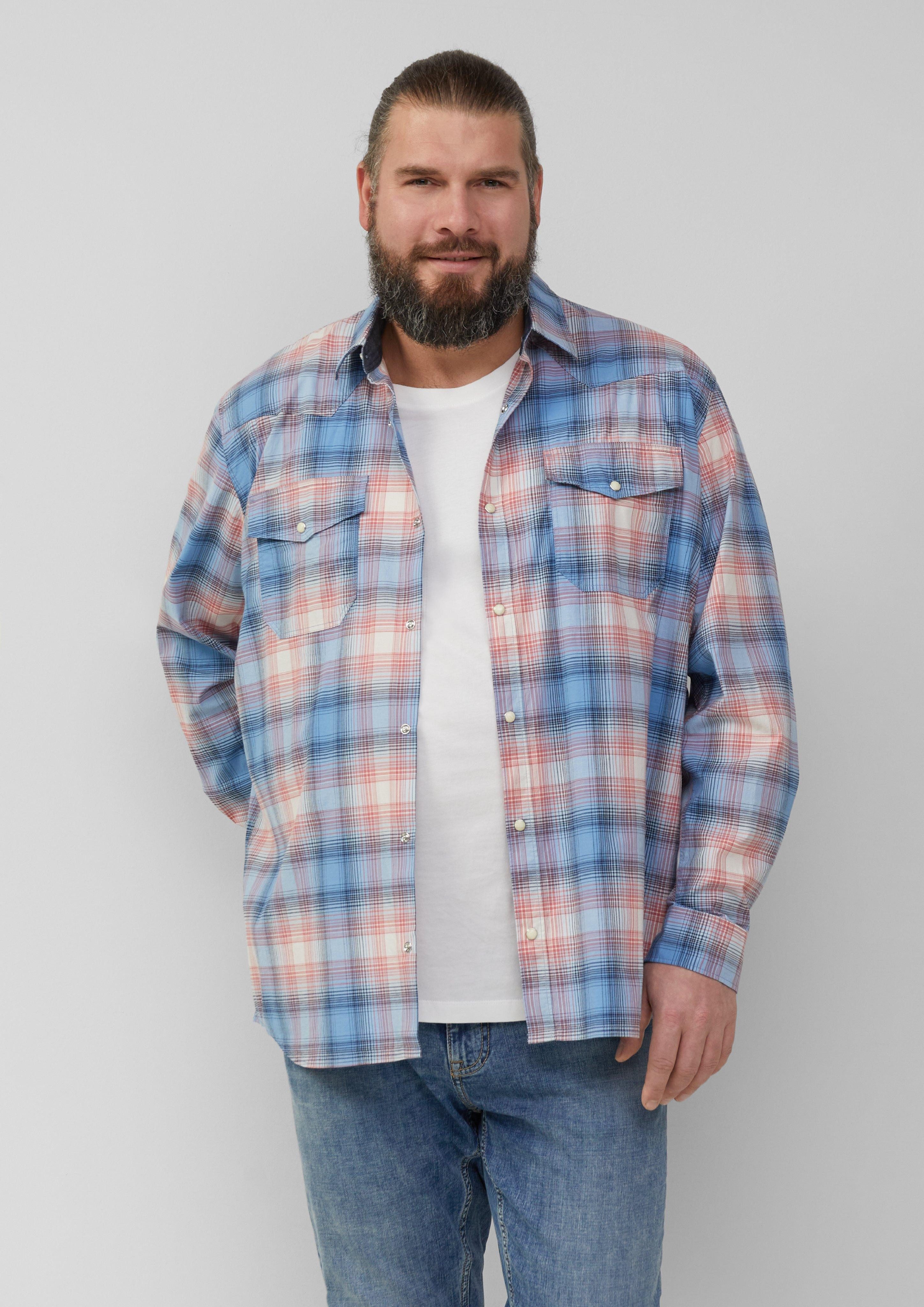 Langarmhemd Regular Fit: Kariertes Hemd im Western-Style