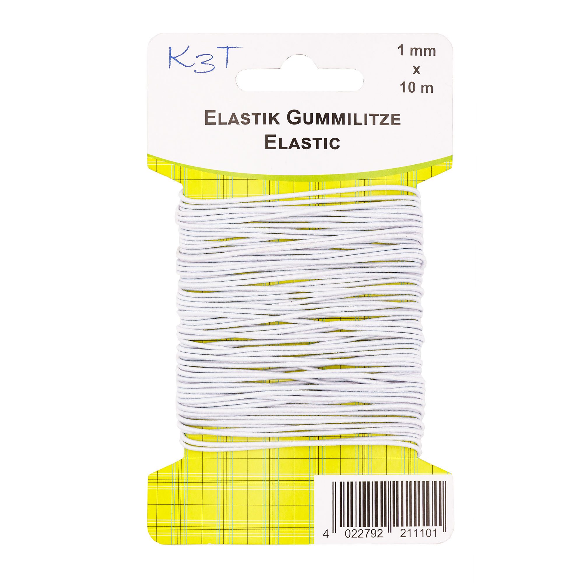 TSI Schreibwaren Gummiband Elastik-Gummilitze, rund, weiß, 1mm x 10m