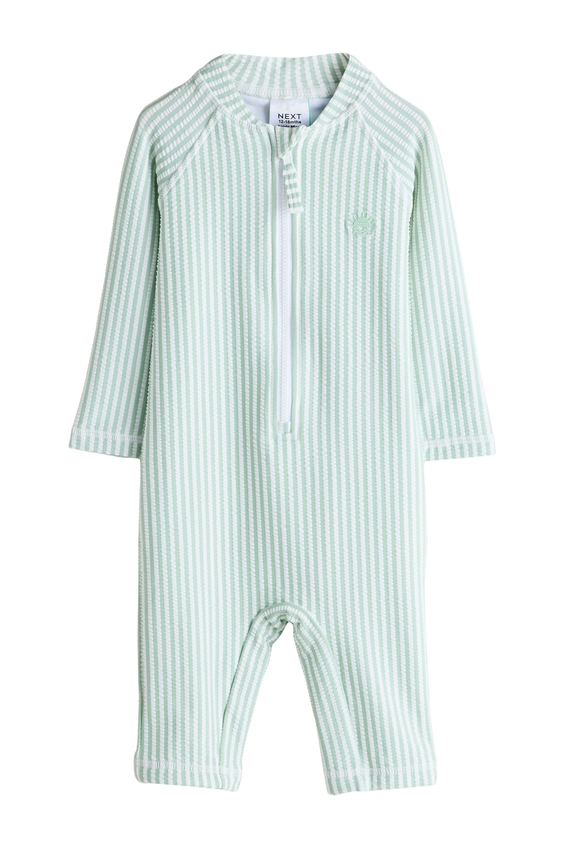 Next Badeanzug Gestreifter Sonnenschutz-Badeanzug und Mütze, Set (2-St)