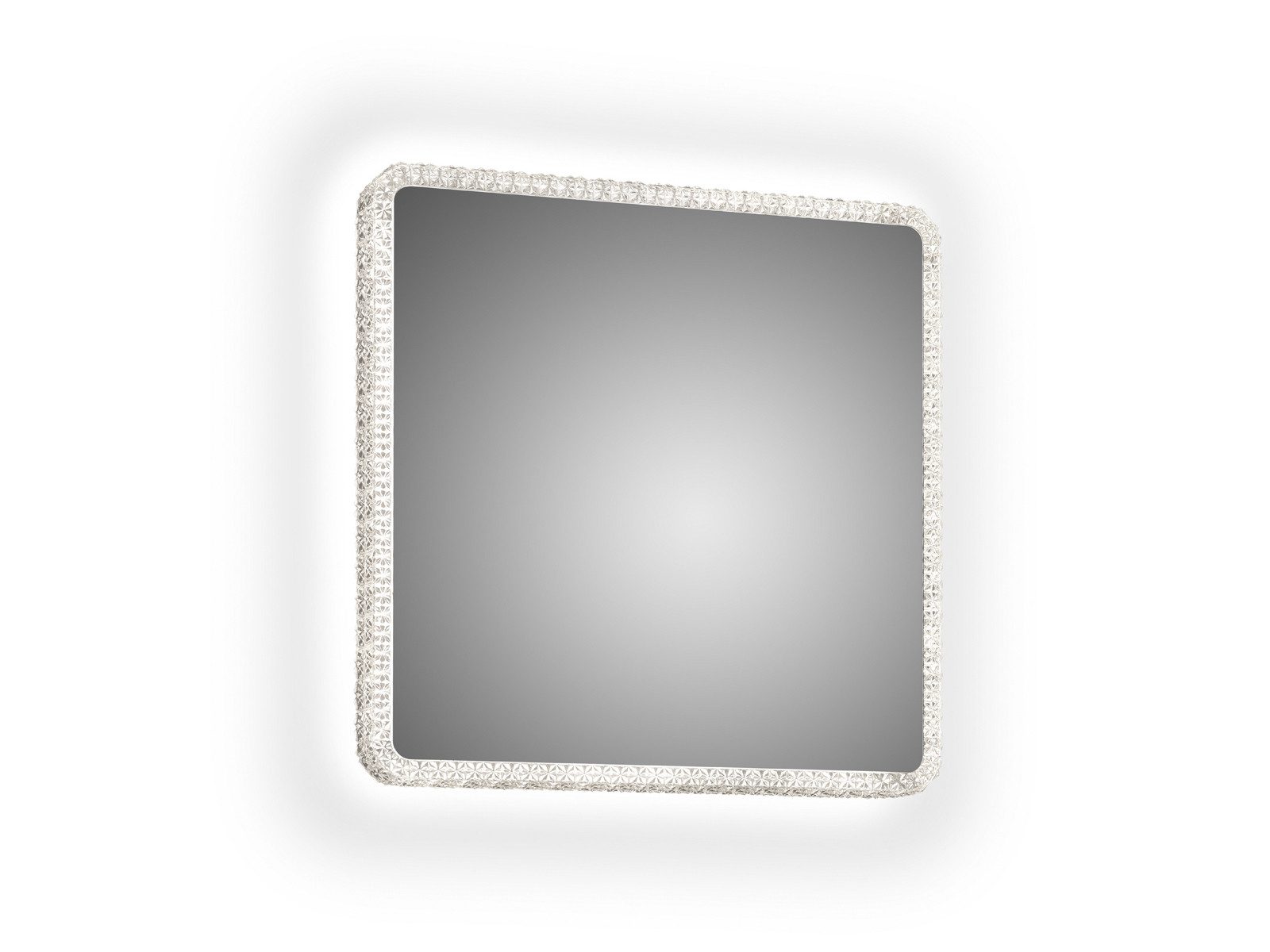 Reality Leuchten Badspiegel mit Beleuchtung Glas Quadrat 55cm, Wandleuchte und Deckenleute für Badezimmer