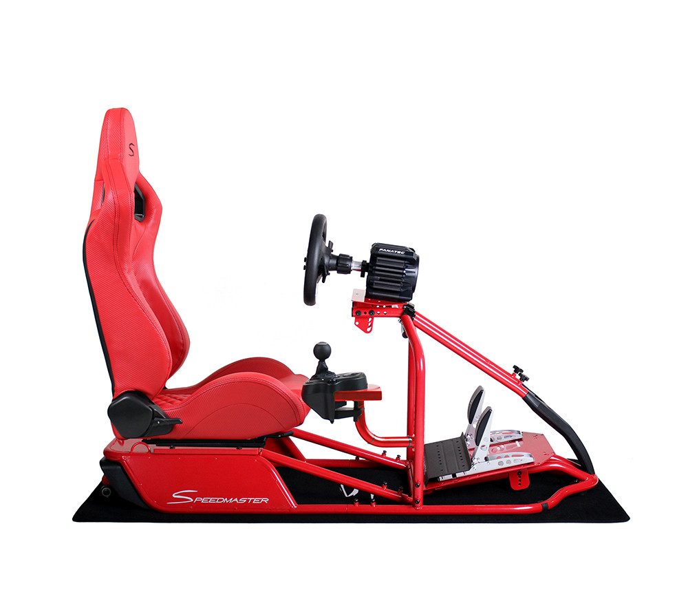 Speedmaster Simulator Cockpit Pro Sim Racing Cockpit Racing Wheel Stand ROT Gaming-Controller (Kompatibel mit allen gängigen Lenkrädern und Pedalen)