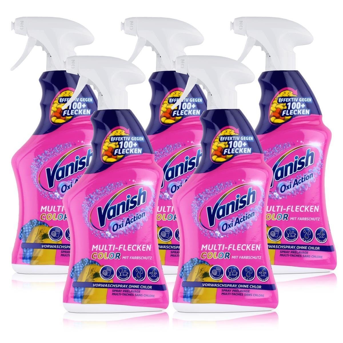 VANISH Vanish Oxi Action Multi-Flecken Color 750ml mit Farbschutz (5er  Pack) Spezialwaschmittel