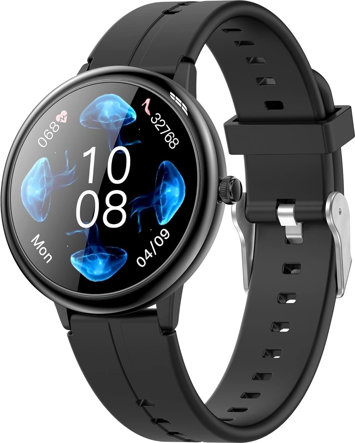 findtime Smartwatch (1,09 Zoll, Android, iOS), mitSchrittzähler Kalorie  Puls Sportuhr Musiksteuerung IP68 Wasserdicht