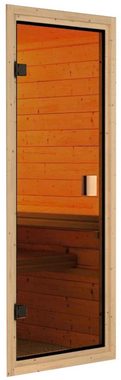 welltime Sauna Ferun, BxTxH: 231 x 231 x 198 cm, 68 mm, 9-kW-Ofen mit int. Steuerung