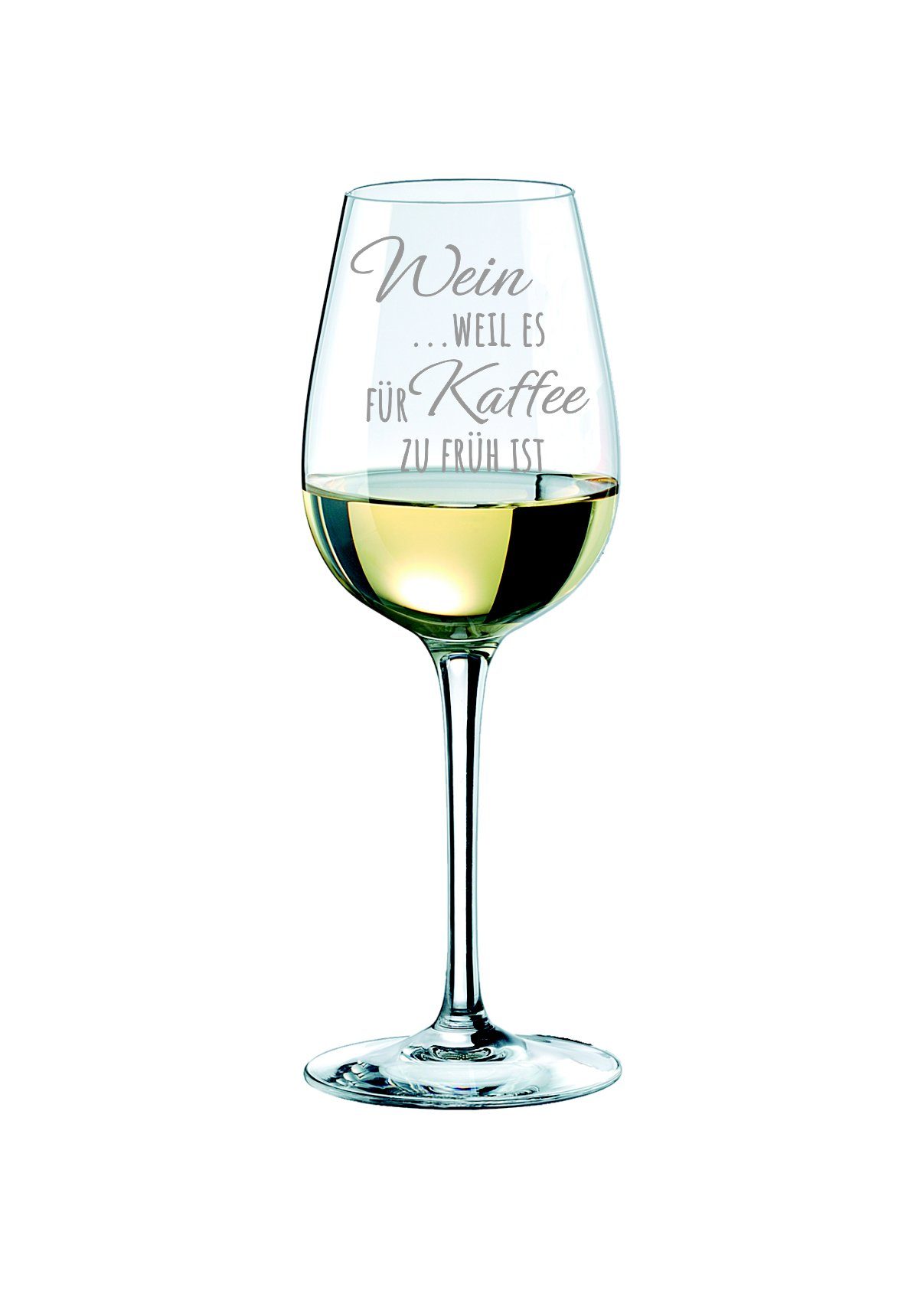 KS Laserdesign Rotweinglas Rona Weinglas mit Gravur '' Wein, weil es für  Kaffee zu früh ist '' - Geschenke mit lustigem Spruch, für Frauen & Männer,  Freunde & Freundinnen, Geburtstag, Weinliebhaber, Glas, Lasergravur
