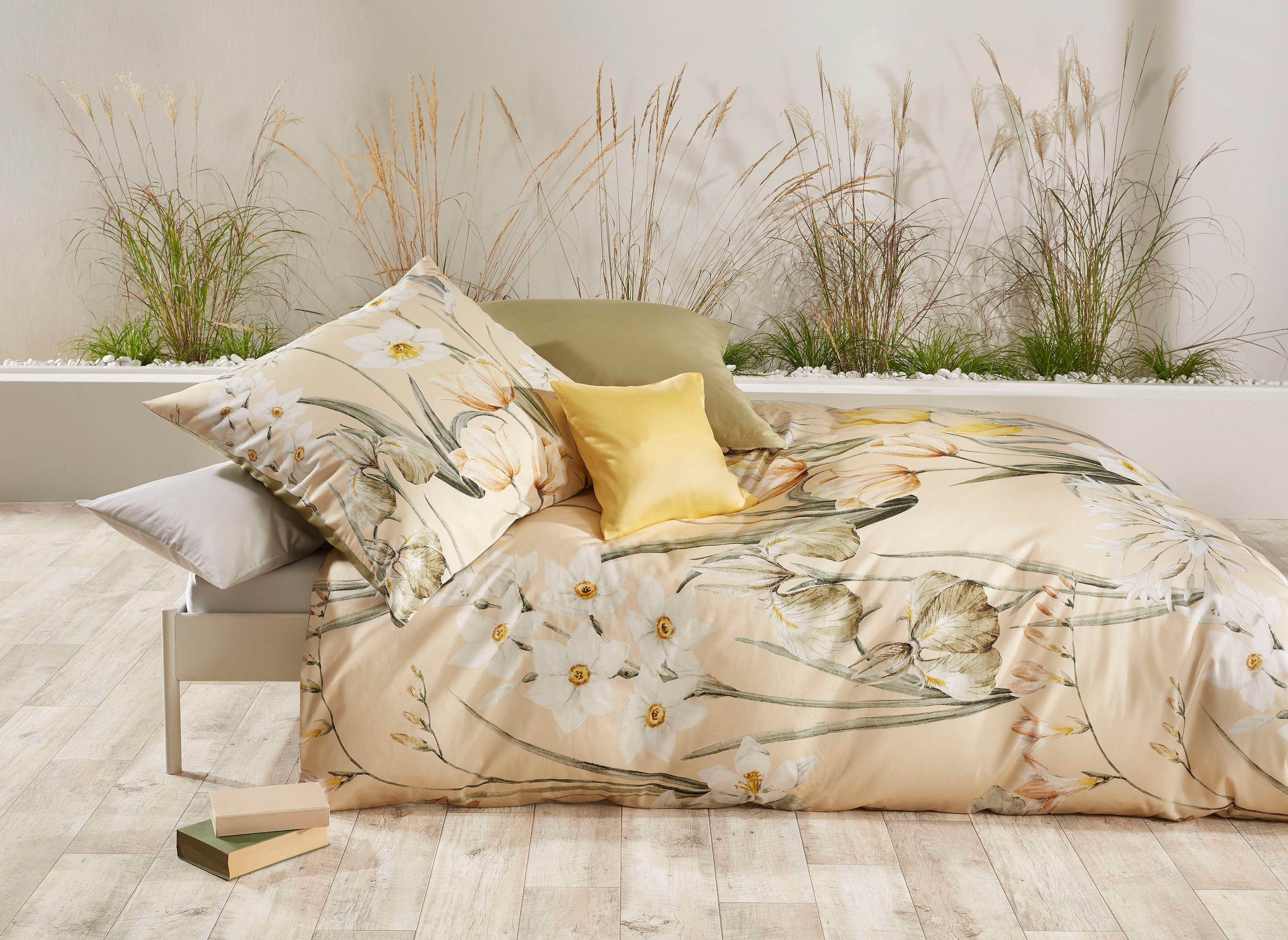 fleuresse Wendebettwäsche Bed Art S 4349, Mako-Satin, 2 teilig, Mako Satin, Baumwolle, in Gr. 135x200, 155x220, 200x200cm