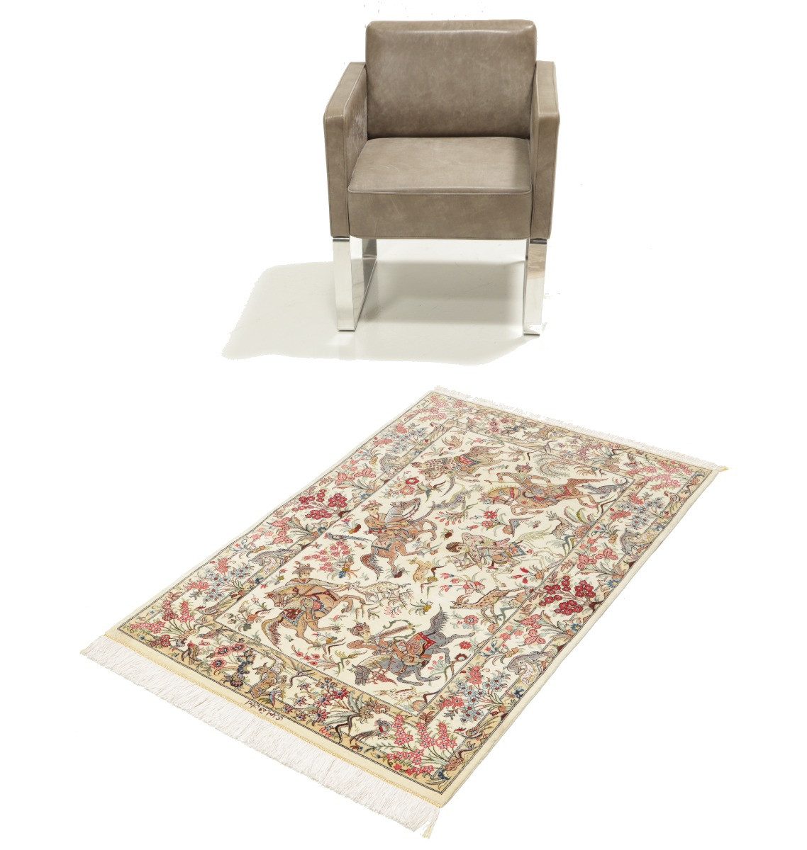 Carpet Avenue Teppich Ghom Seide Bildteppich 120x80, Rechteck, Höhe: 6 mm