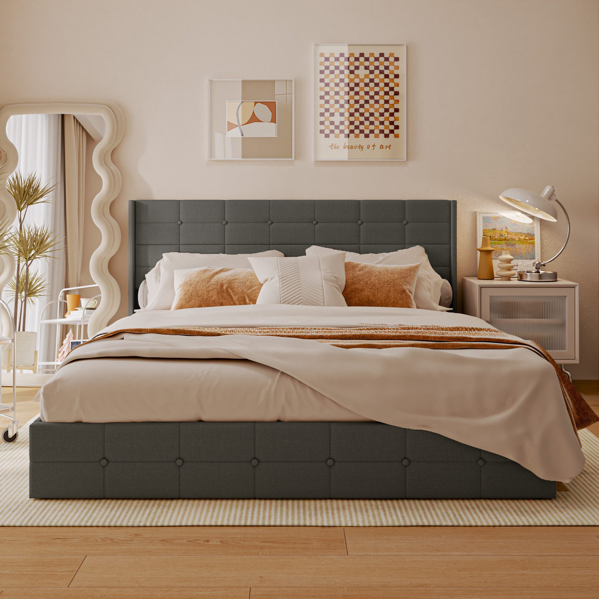 Bealife Polsterbett Einzelbett/Doppelbett mit hydraulischem Stauraum (120/1 günstig online kaufen