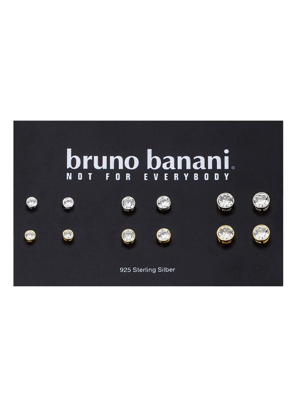 Bruno Banani Ohrstecker-Set Mulitpack Schmuck Geschenk Silber 925 Ohrschmuckset (Set, 12-tlg), mit Zirkonia (synth)