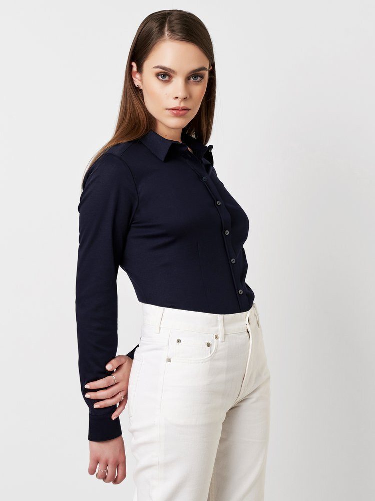 DESOTO Klassische Bluse Pia mit Hemdblusenkragen