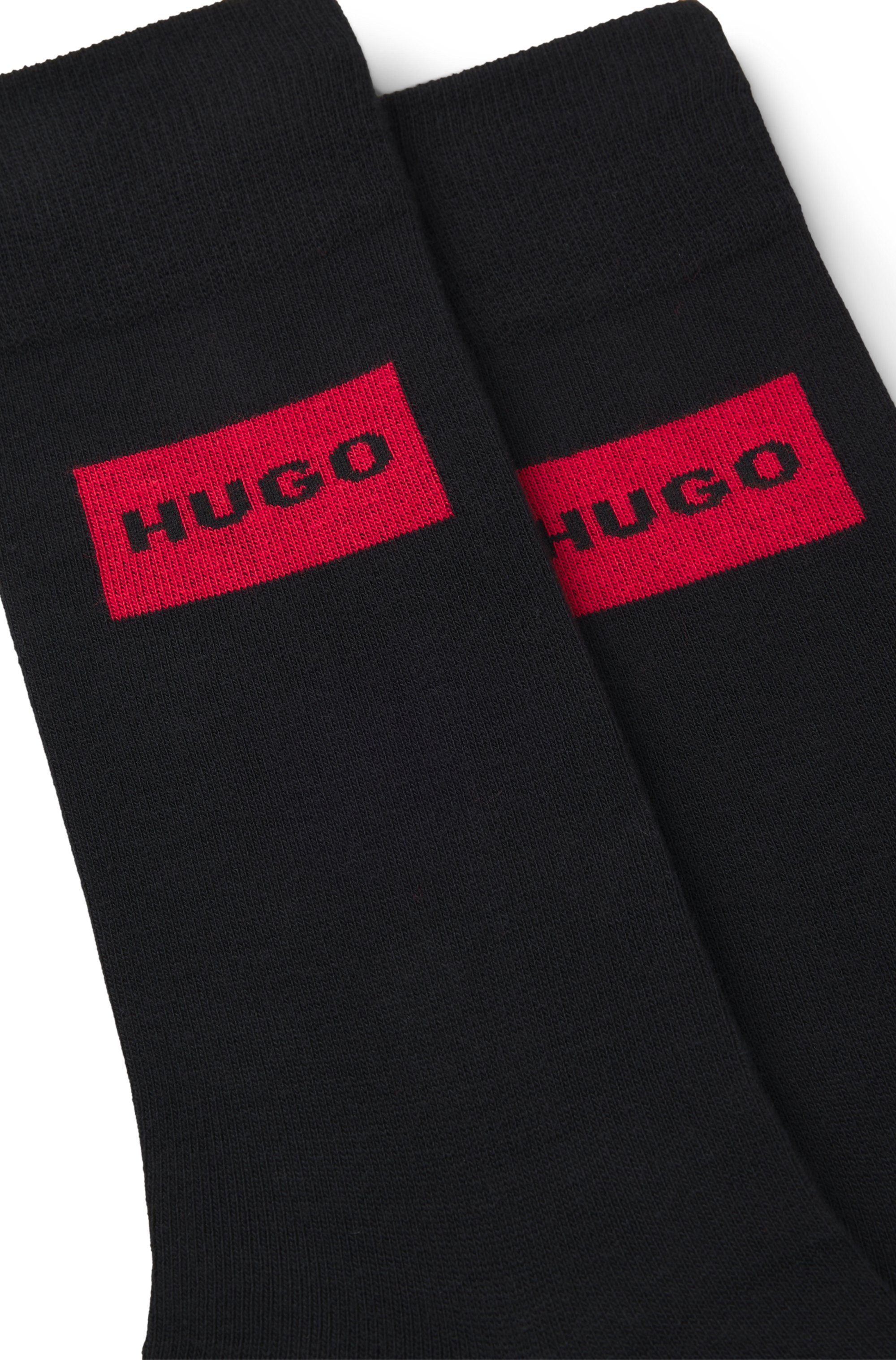 HUGO Socken RED LABEL (2-Paar) mittelhoch, verstärkte Fersen- und Zehenbereich, Rippbündchen