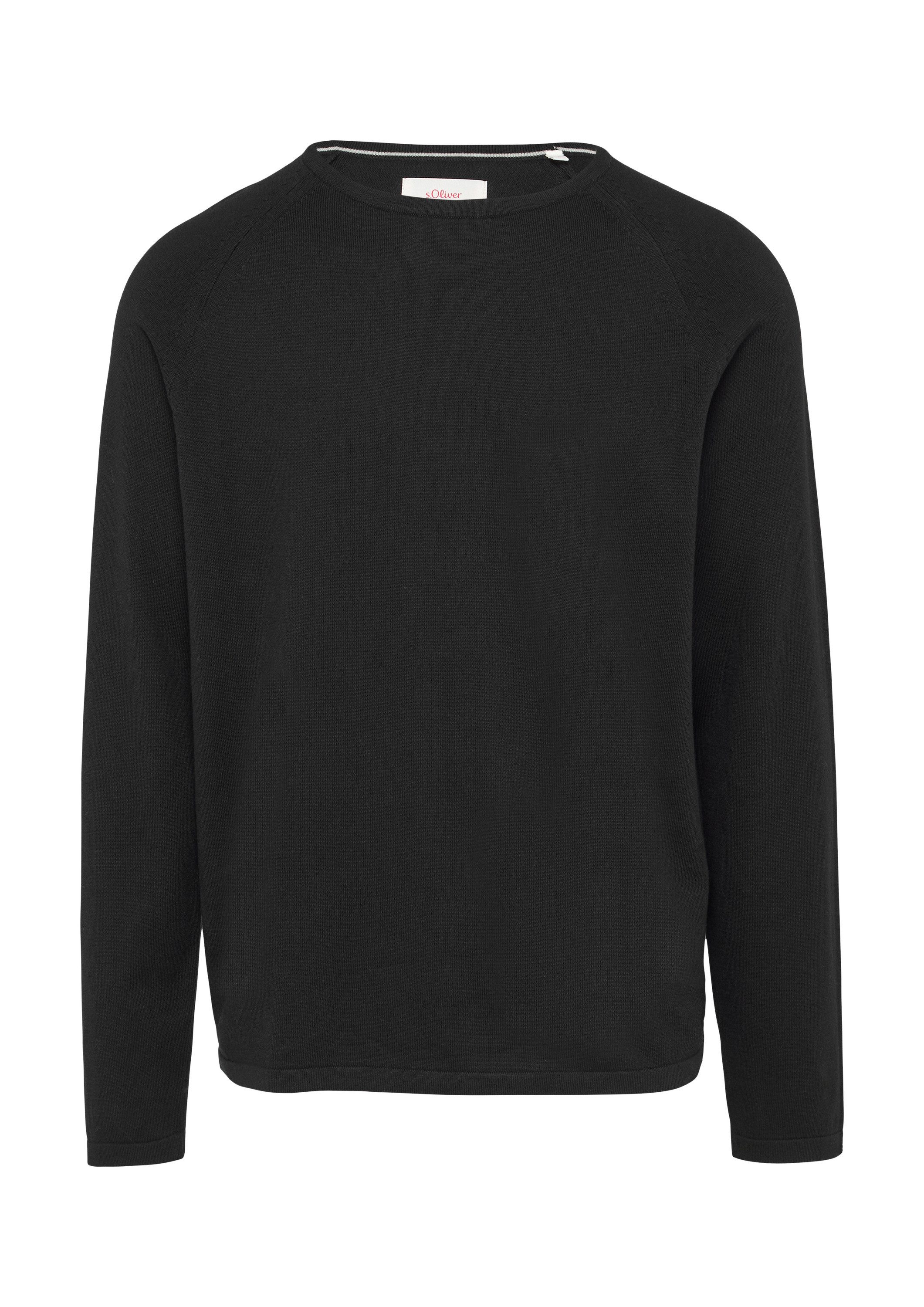 s.Oliver Longpullover Strickpullover Feinstrickpullover mit Raglanärmeln