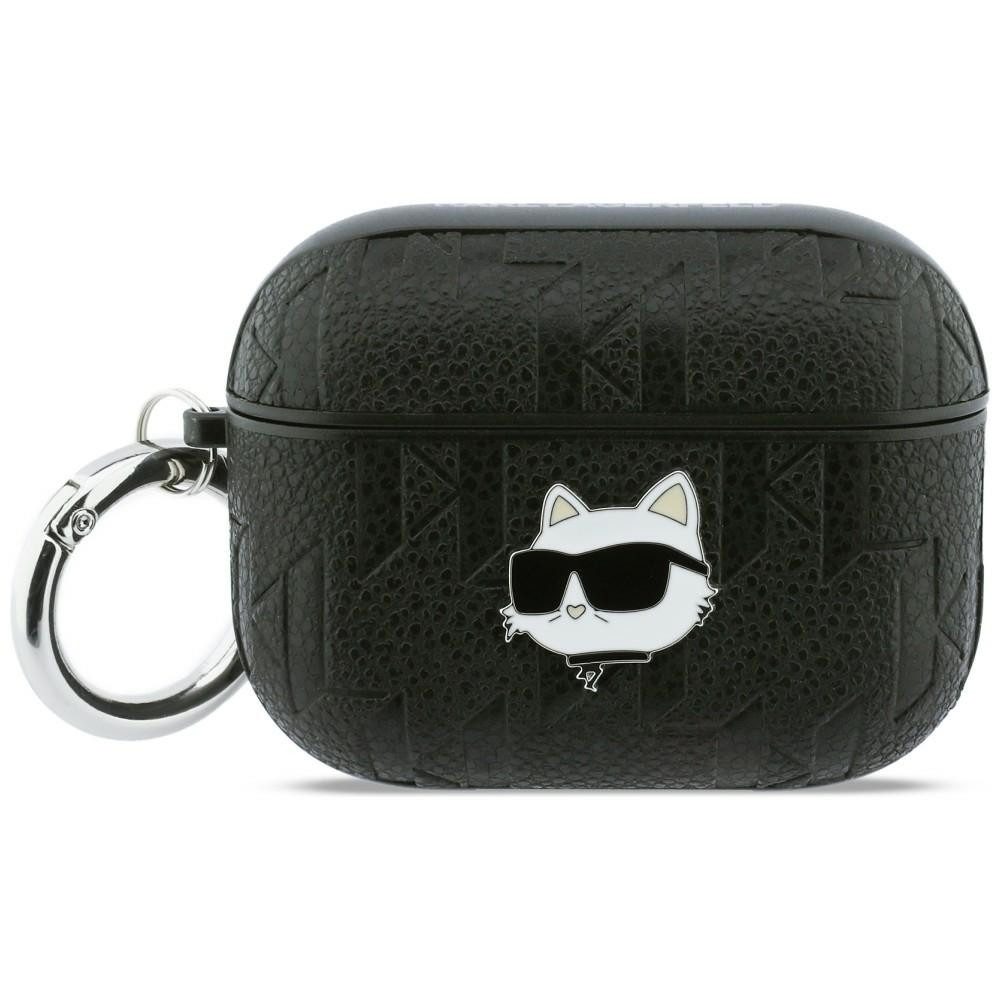 KARL LAGERFELD Kopfhörer-Schutzhülle Hülle AirPods Pro 3 Kunststoff schwarz Logo Katze Metall Pin, Kantenschutz