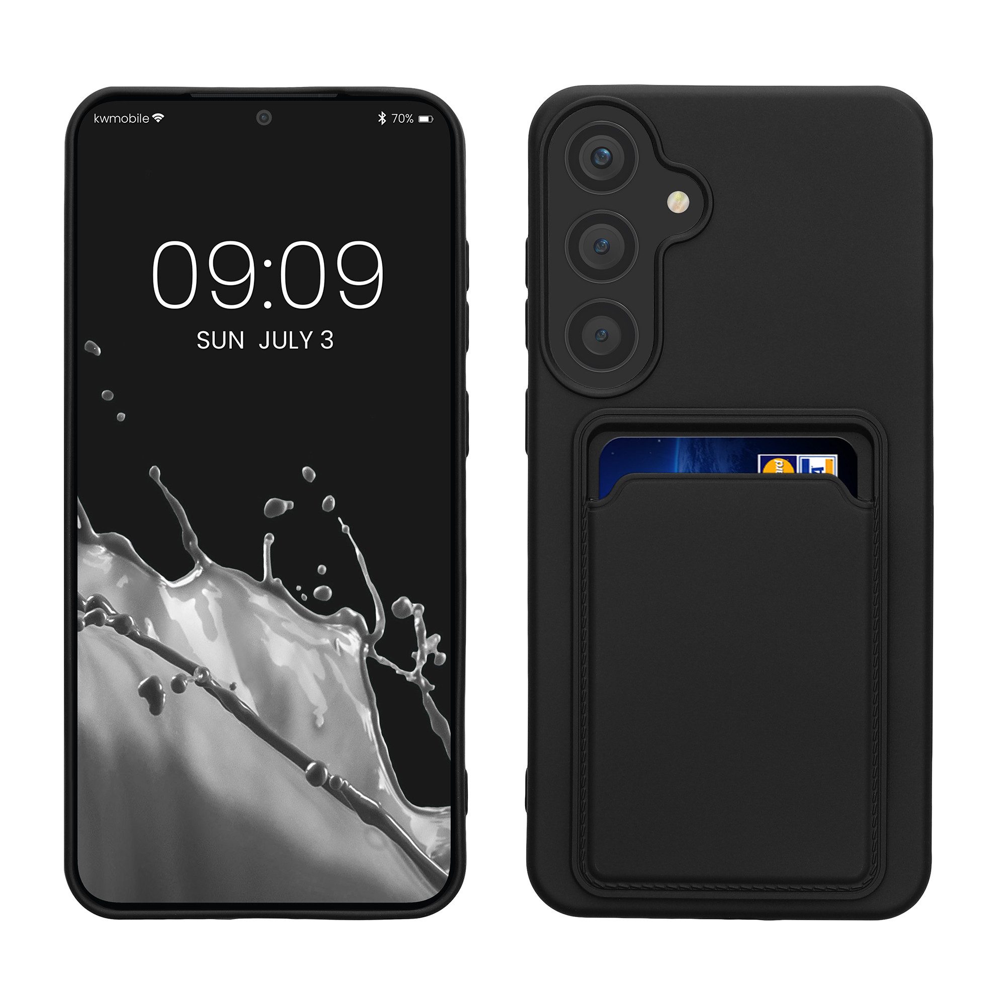 kwmobile Handyhülle Hülle für Samsung Galaxy S24 Plus, Handyhülle mit Fach für Karten - Handy Cover Case