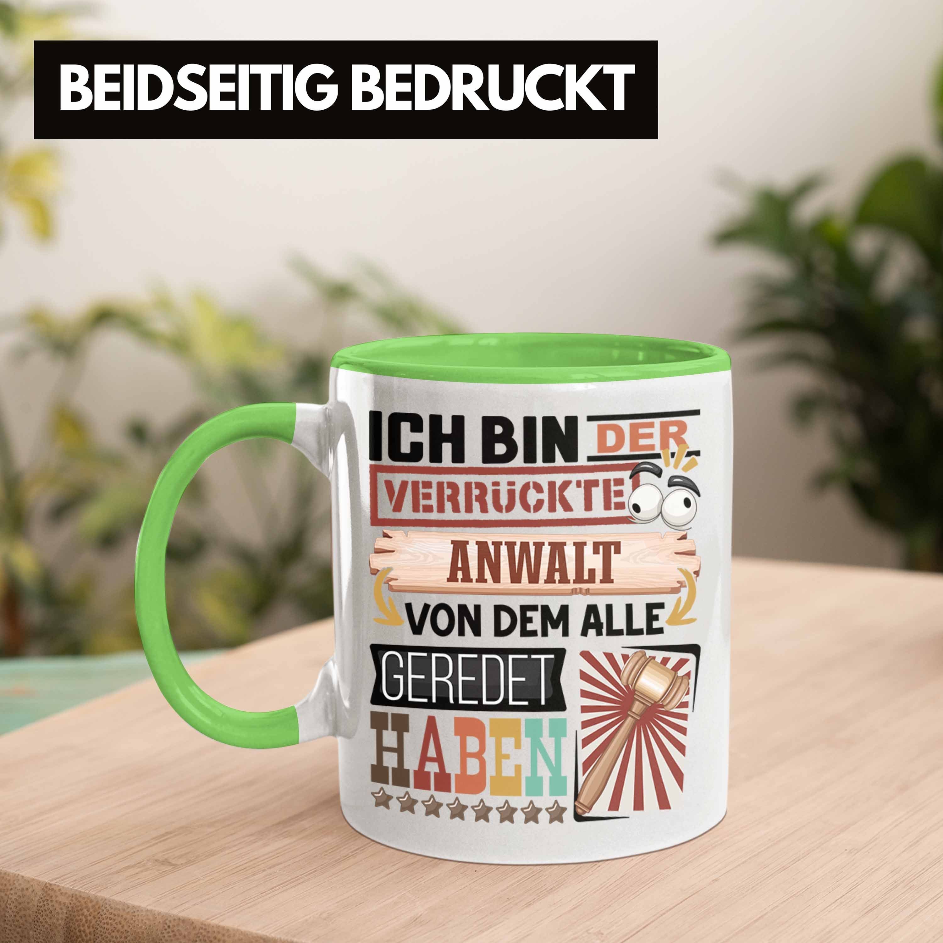 Geschenkidee Tasse Lustig Grün für Tasse Anwalt Trendation Geburtstag Geschenk Spruch Anwalt