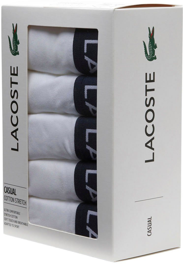 weiß Lacoste-Schriftzug 5-St., (Packung, Lacoste am Bund 5er-Pack) mit Boxershorts