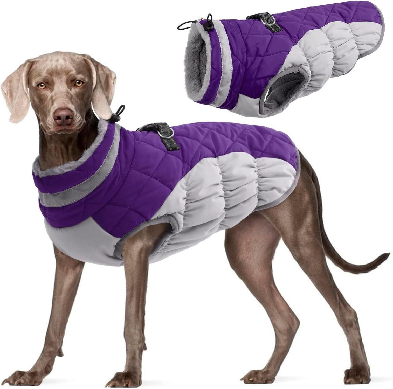 Schutzkragen Wasserdichter Hundemantel Winterjacke für kleine bis große Hunde 3XL