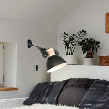 Steinhauer LIGHTING Klemmleuchte, Leuchtmittel nicht inklusive, Wandstrahler Wandleuchte Wandlampe schwenkbar Holzleuchte Leselampe